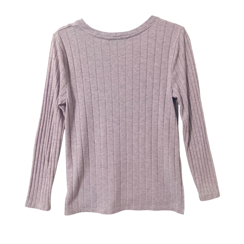 Simply‎ Vera Vera Wang Light Purple Ribbed Long Sleeve Knit Top Medium - Picture 2 of 10